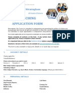 Teaching Application Form