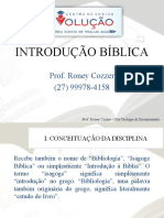 Introdução Bíblica 2018 Roney Cozzer