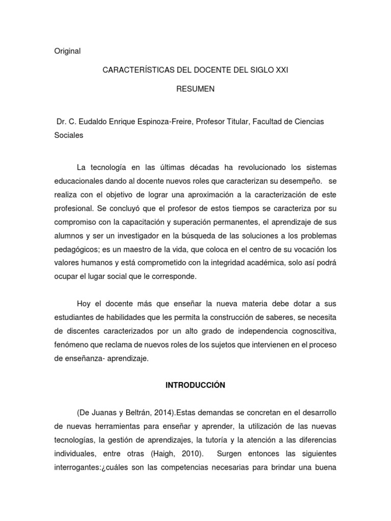 Características del Docente del Siglo XXI | PDF | Maestros | Enseñando