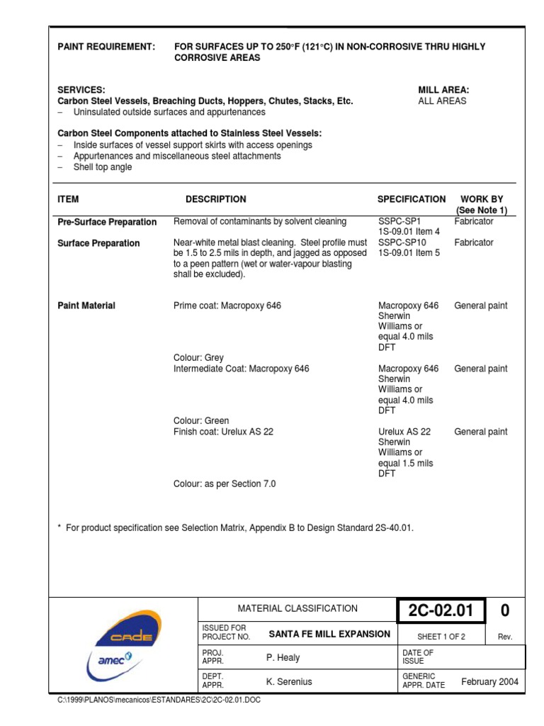 2C-02-01 Rev 0 | PDF | Paint | Steel
