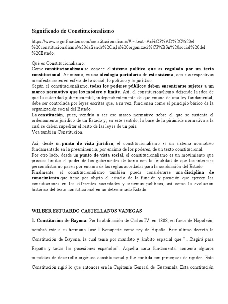 Constitucionalismo en Guatemala PDF Constitución Guatemala