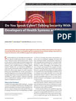 Do You Speak Cyber? Talking Security With Developers of Health Systems and Devices