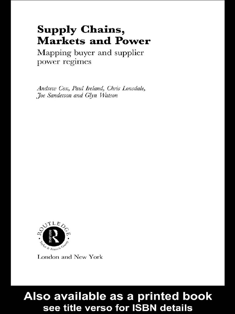  andrew cox supply chains markets and power map pdf supply chain