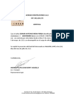 Carta Laboral Dewar Mena