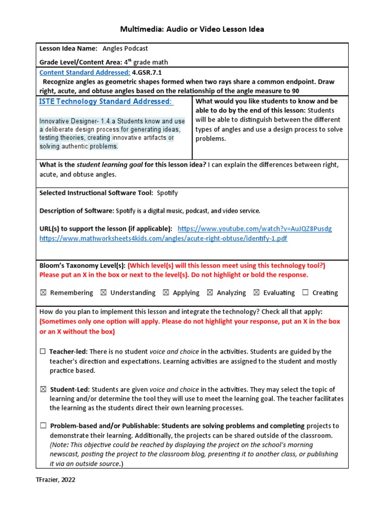 Audio Lesson Plan PDF Learning Multimedia