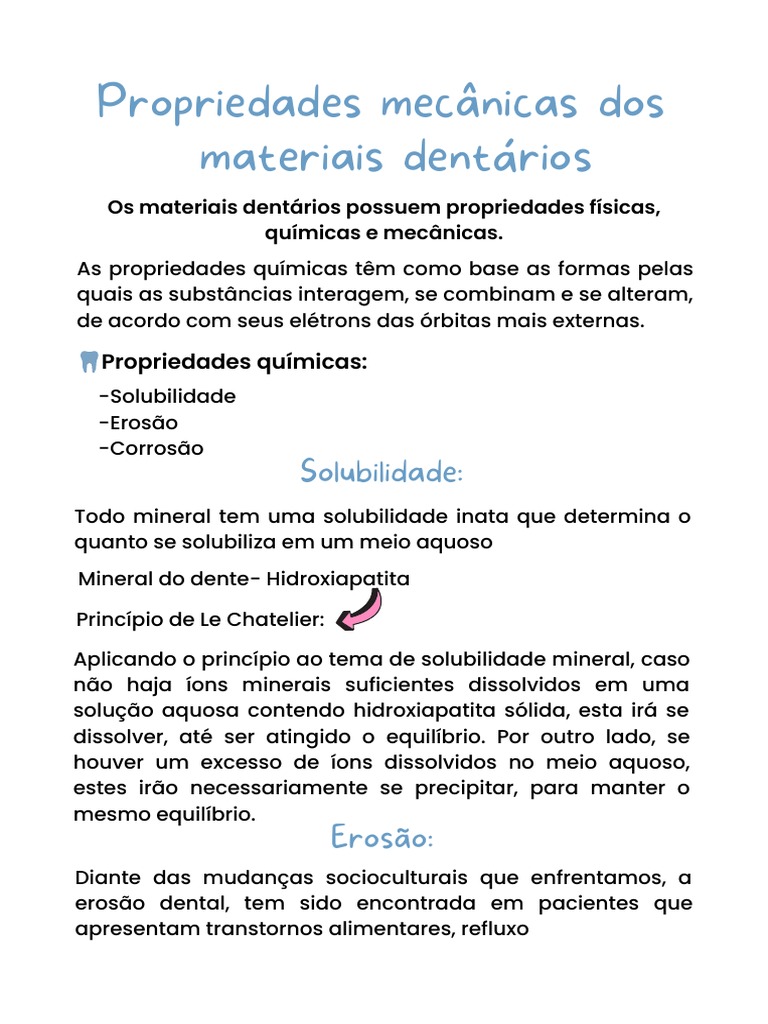 Propriedades Mecânicas de Materiais Dentários | PDF | Estresse ...