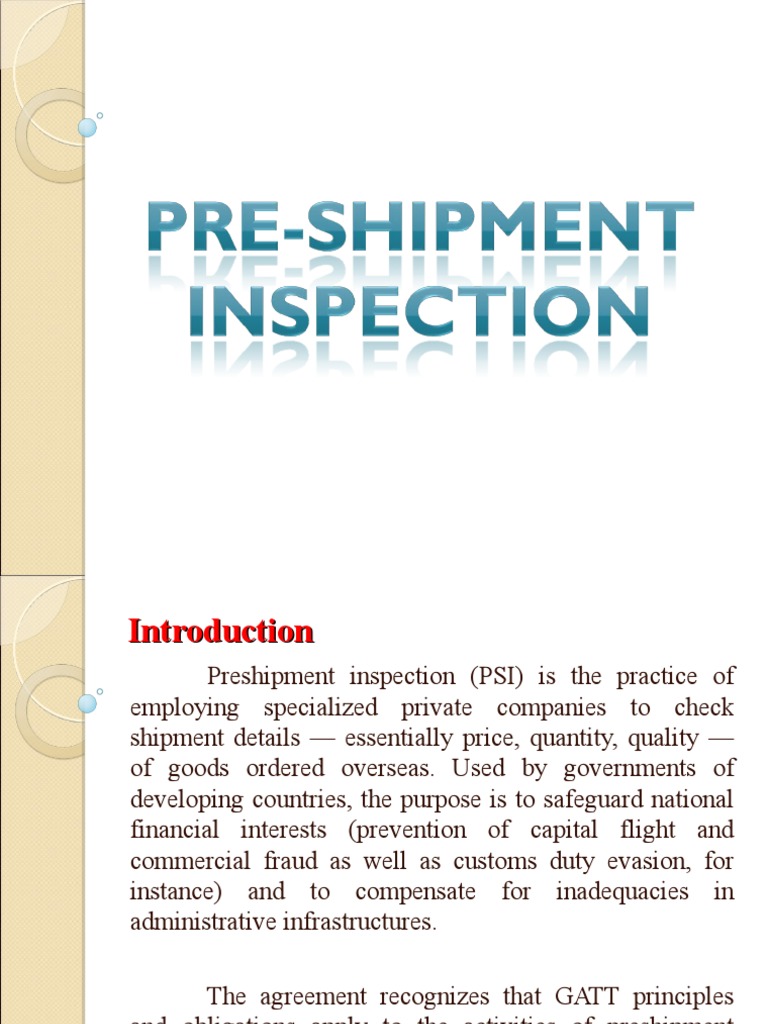 Understanding Pre-Shipment Inspection (PSI) | PDF | Letter Of Credit ...