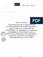 Norma Técnica Disposiciones Para La Ejecución Del Acondicionamiento de Locales Educativos Para La Mejora de Condiciones de Accesibilidad