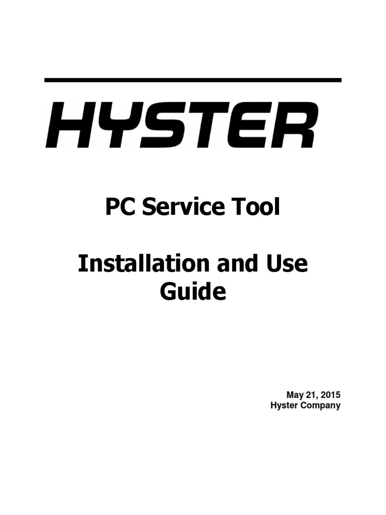 Hyster PC Service Tool V4.84 Installation and Use Guide | PDF ...