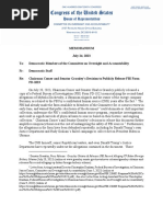 2023-07-24.dem Memo Re Comer Grassley Letter FD-1023 - Corrected