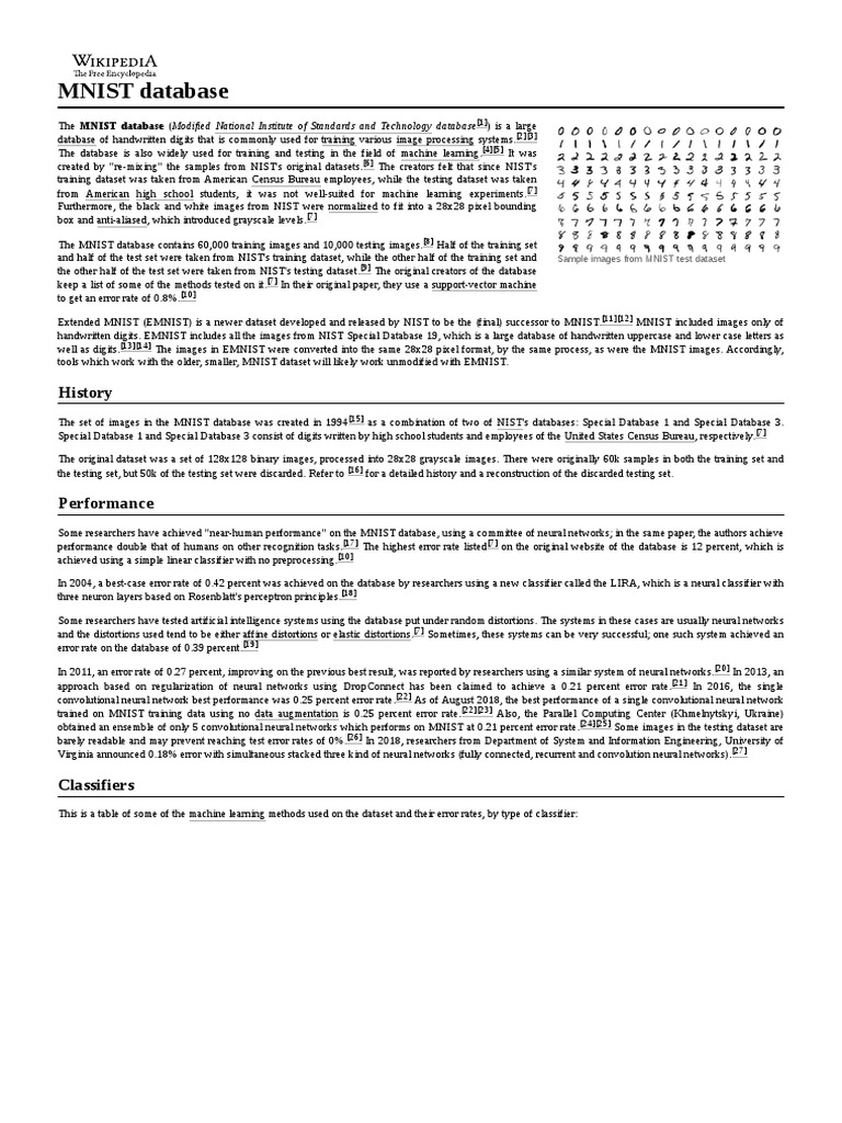 Overview of the MNIST Database | PDF | Systems Theory | Data