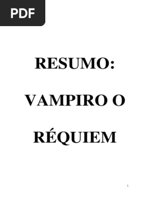 Resumo - Vampiro O Requiem, PDF, Vampiros