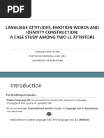 Peters - Maggie - Language Attitudes, Emotion Words and Identity Construction - PHD Proposal