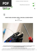 Car Seal Control Guidelines for Safety | PDF