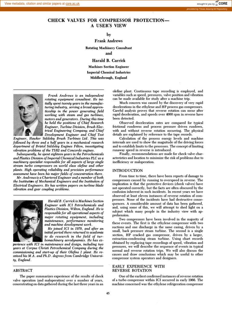 Compressor Discharge Check Valve PDF Turbine Valve