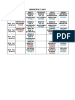 Horarios de Clases