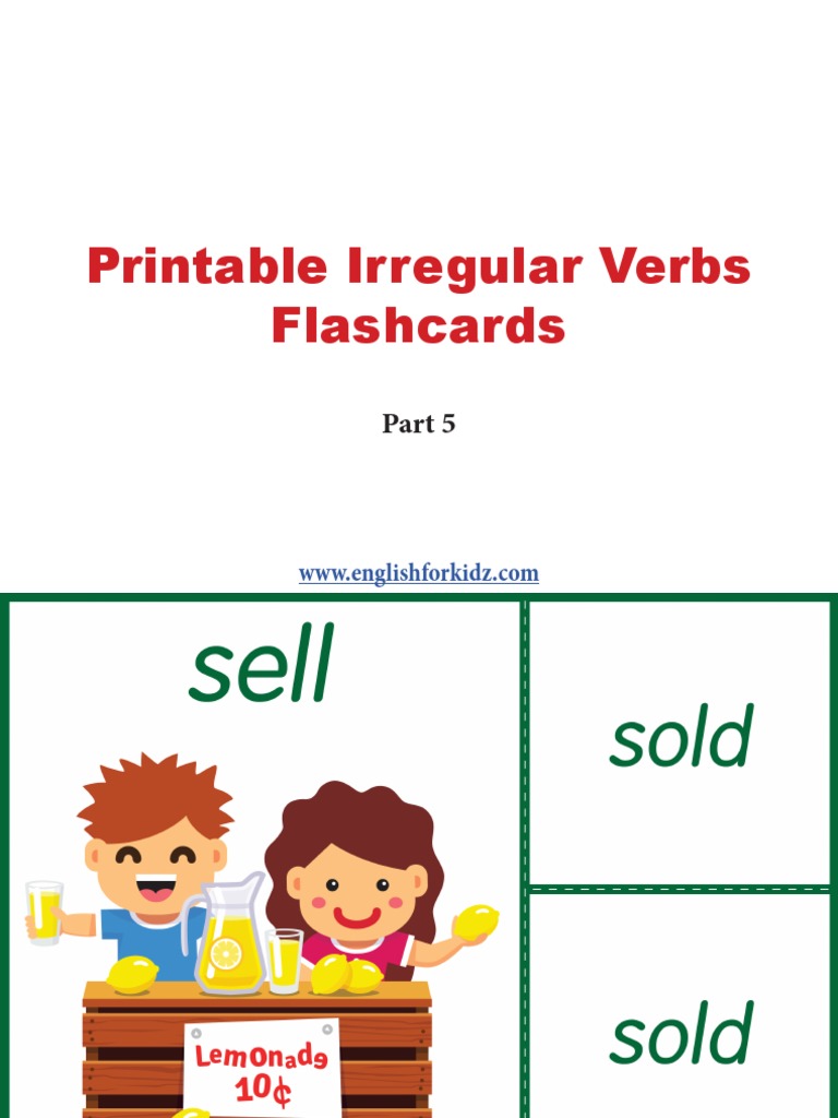 Printable Irregular Verbs Flashcards Part5 | PDF