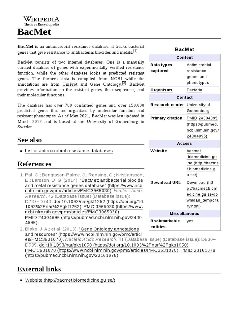 Bac Met | PDF | Gene | Computational Biology