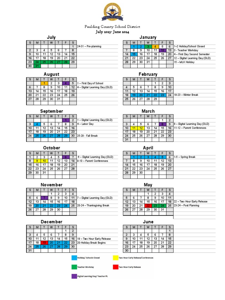 Paulding County School Calendar 25-26 | PDF | Schools | Educational Institutions