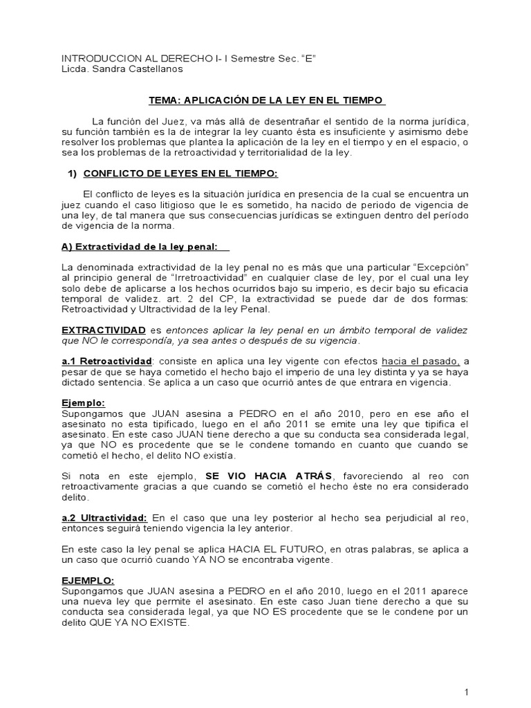 15 Aplicacion de La Ley en El Tiempo Descargar gratis PDF Derecho