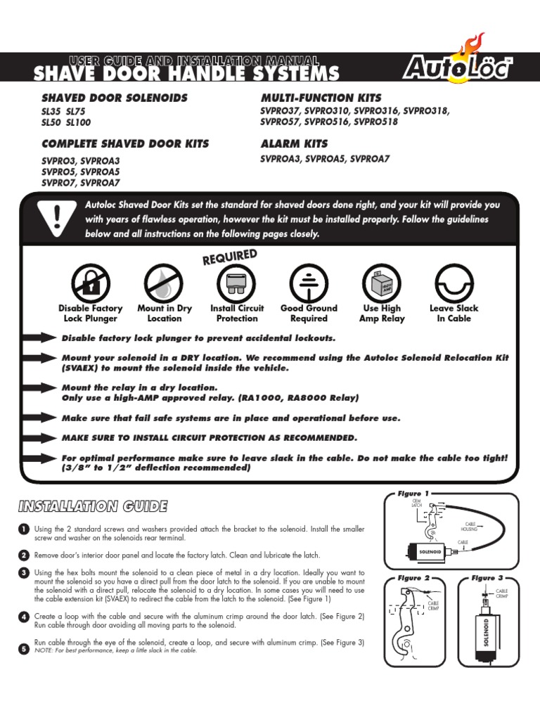 Autoloc Shaved Door Installation Guide PDF Relay Screw