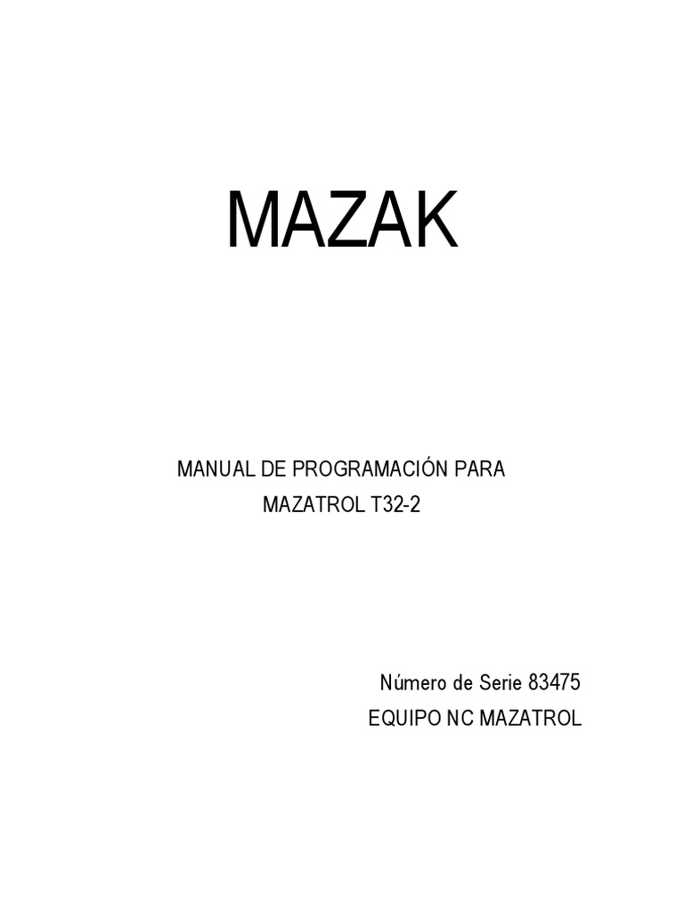 Mazak Programation | PDF | Mecanizado | Acero