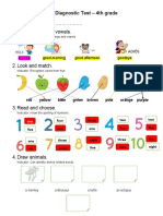 INGLÉS - TEST DIAGNOSTICO-4to