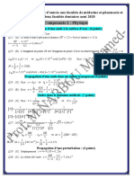 Correction de Concours de Médecine Pharmacie Dentaire 2020