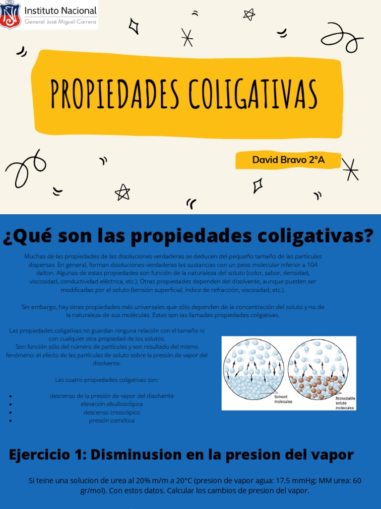 Propiedades Coligativas | PDF | Agua | Química Física