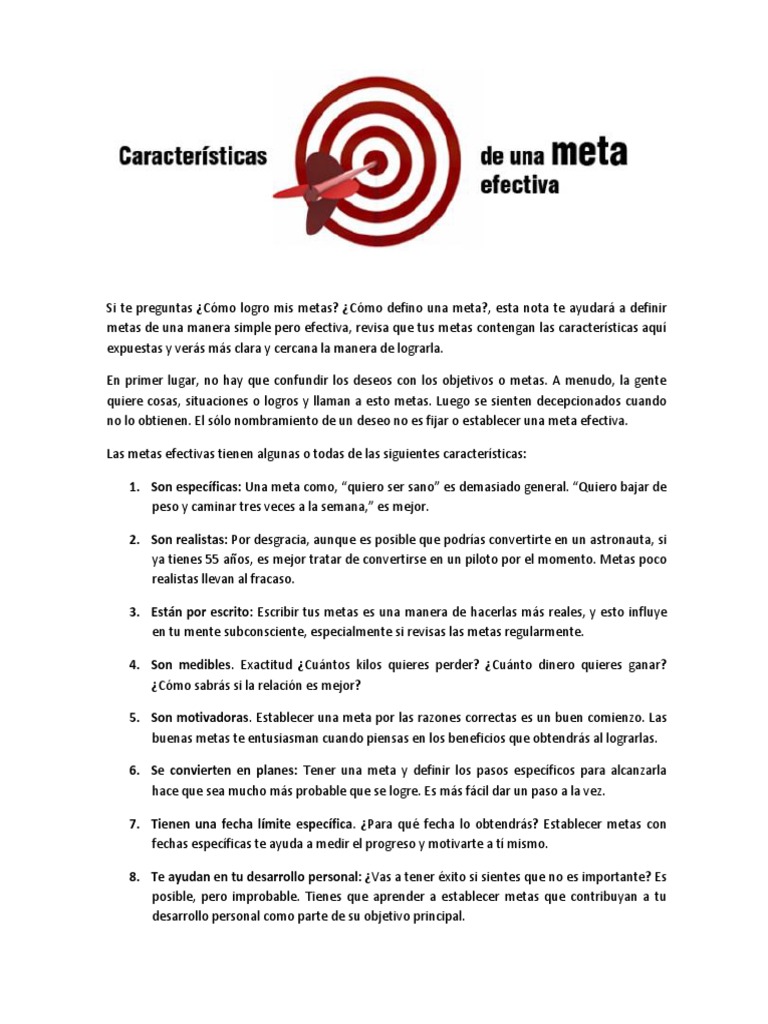 Meta: Concepto, Características, Tipos Y Ejemplos – KVTJVT