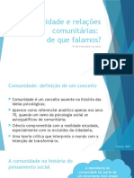 Comunidade e Relações Comunitárias