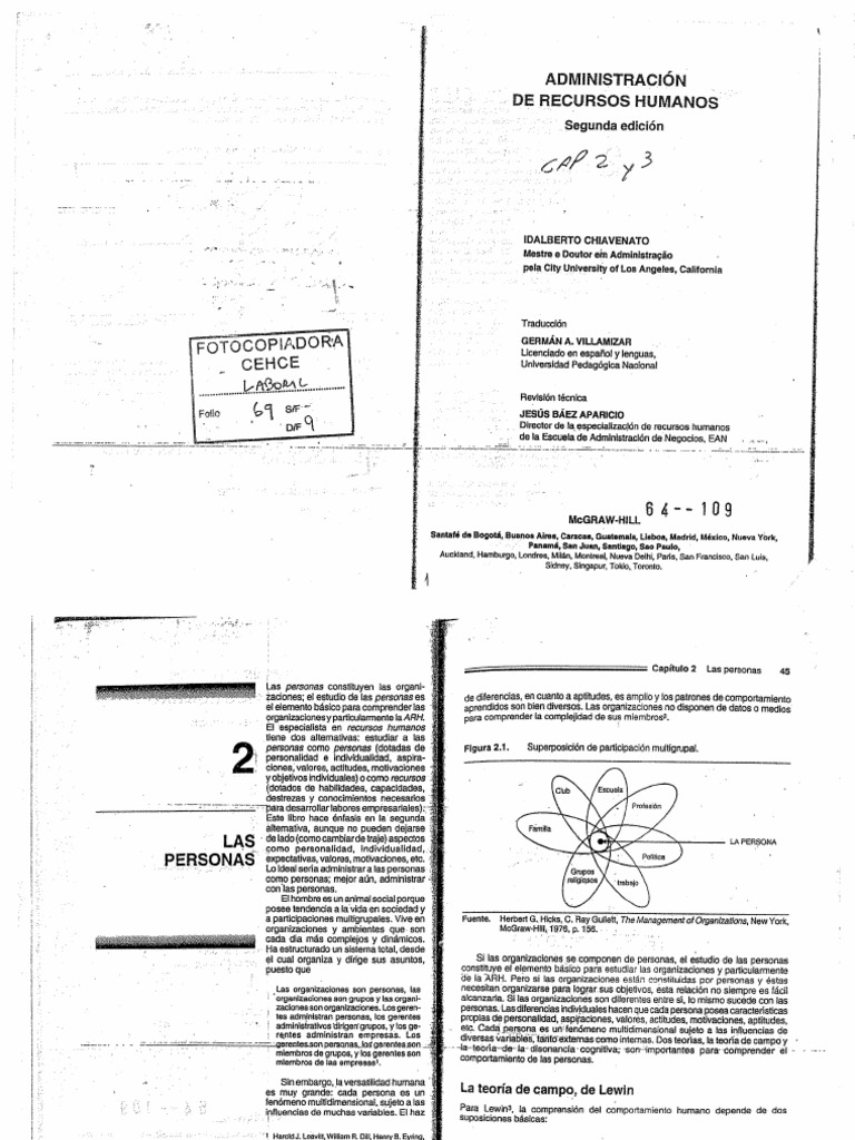 U3 Chiavenatto Idalberto 1992 Administración De Recursos Humanos Cap 2