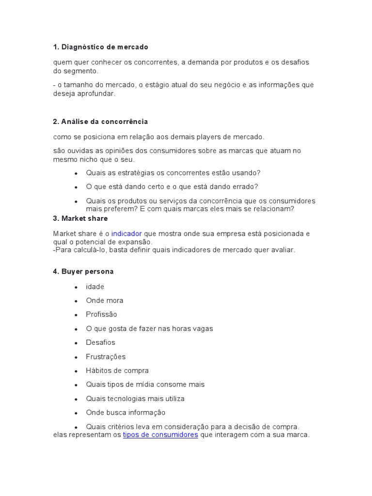 Estudo de Mercado: 7 Passos Essenciais | PDF | Mercado (economia ...