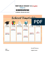 School Timetable Grade 1