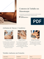 Contextos de Trabalho em Massoterapia