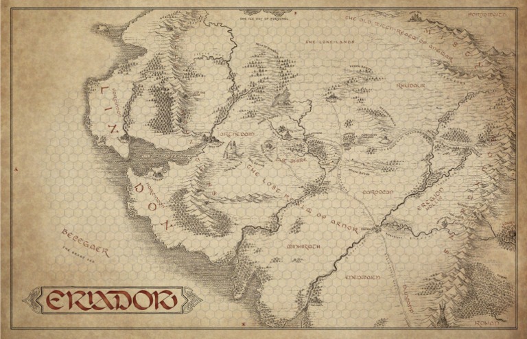 Eriador Player Map With Hexes | PDF