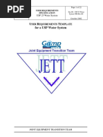 JETT User Requirements Template For USP Water System