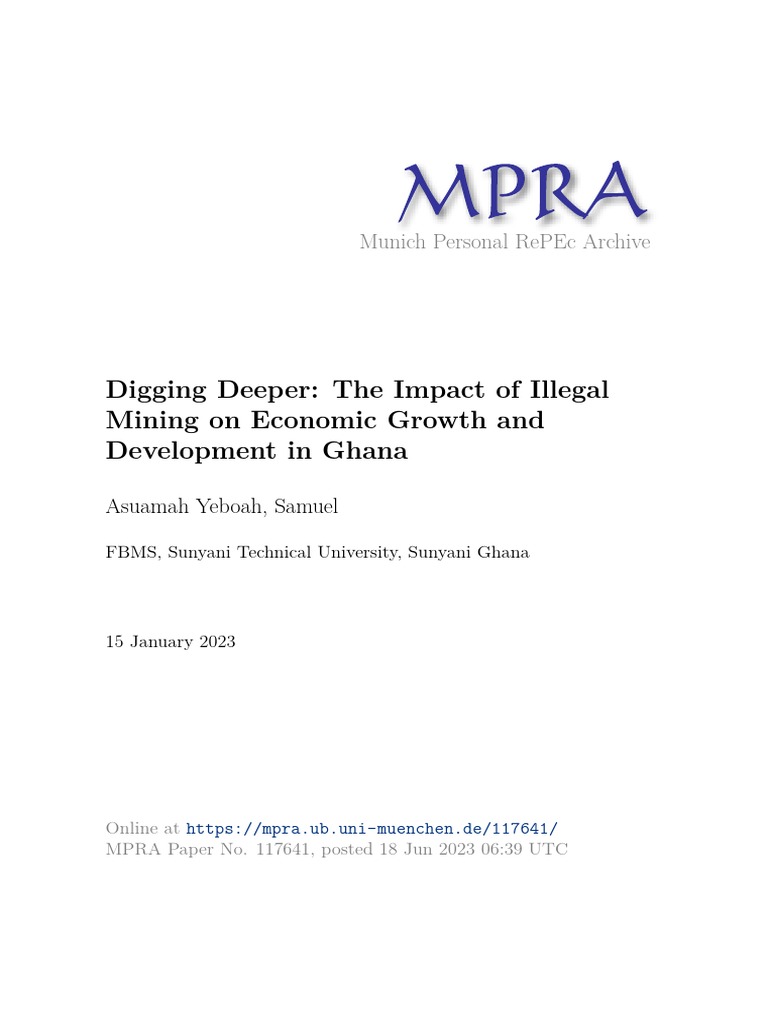 The Impact of Illegal Mining On The Ghanaian Economy Final For Mpra ...