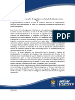 Informe Del Formato Evaluación de La Gestión Comunitaria, IE 27 de Octubre Animas Altas