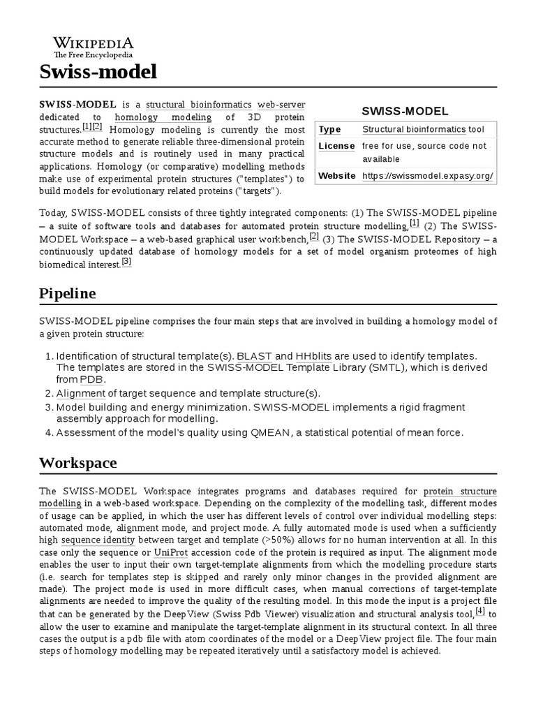 Swiss Model PDF Structural Biology Chemistry