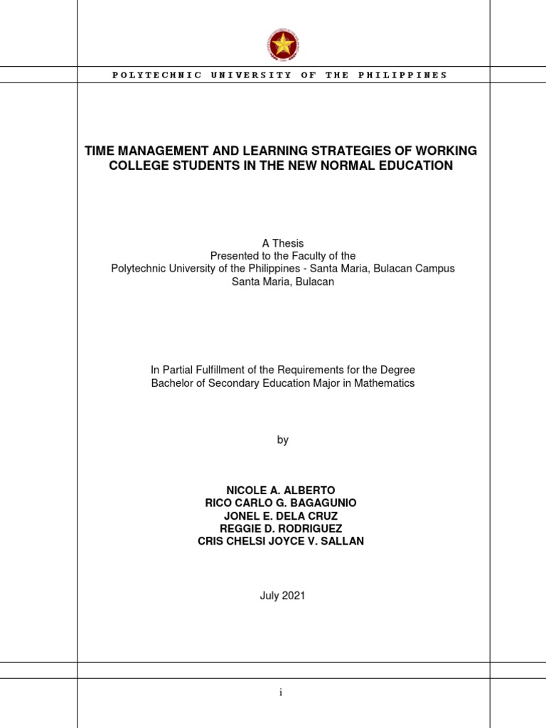 Time Management of Working Students | PDF | Behaviorism | Learning