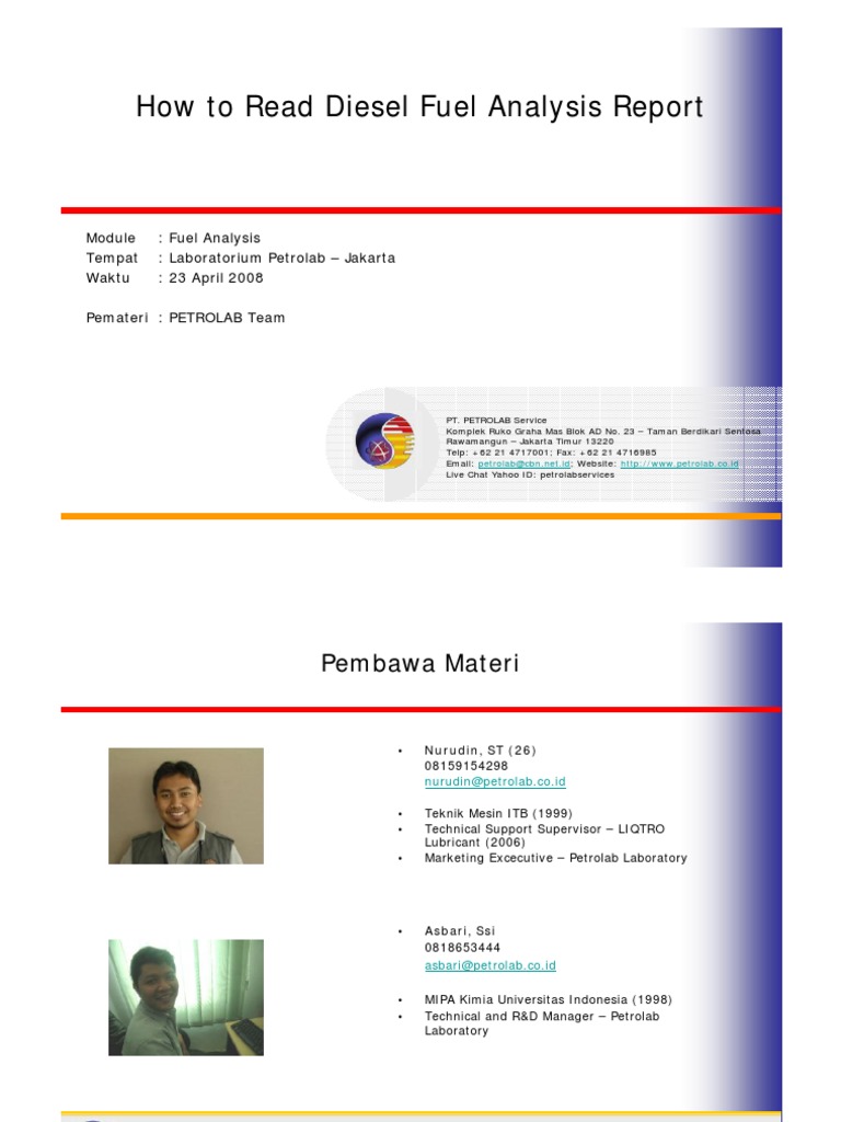 How To Read Fuel Analysis Report PDF