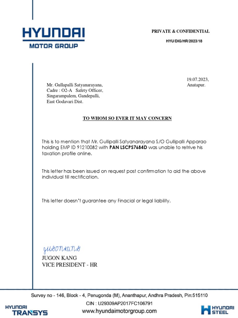 Self Declaration PDF