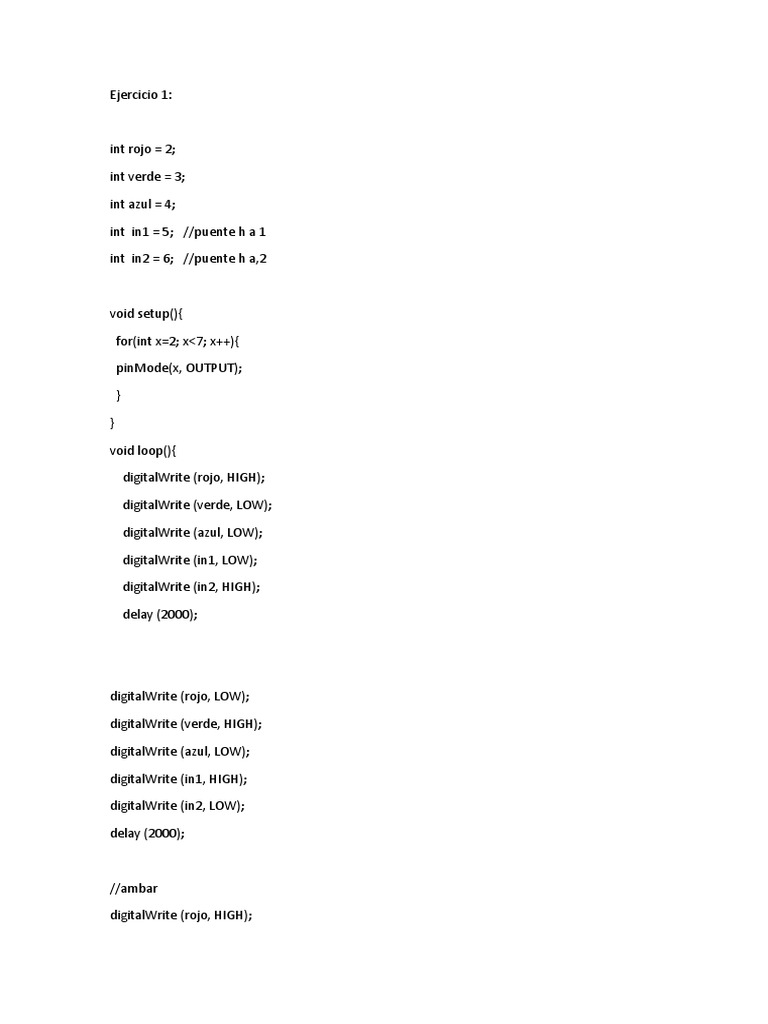 Programas de C++ Arduino | PDF
