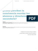 ¿Como Perciben La Convivencia Escolar Los Alumnos y Directores de Secundaria