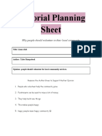 Editorial Planning Sheet