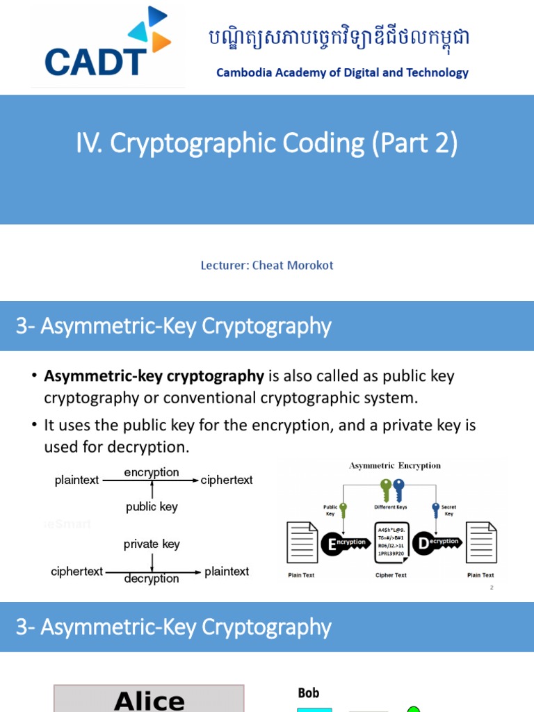 Cryptography for Tech Students | PDF | Cryptography | Public Key ...