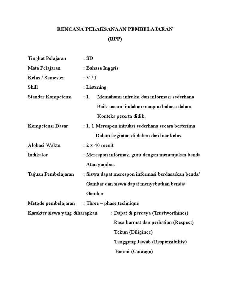 RPP B Ing Shape | PDF | Karier & Perkembangan