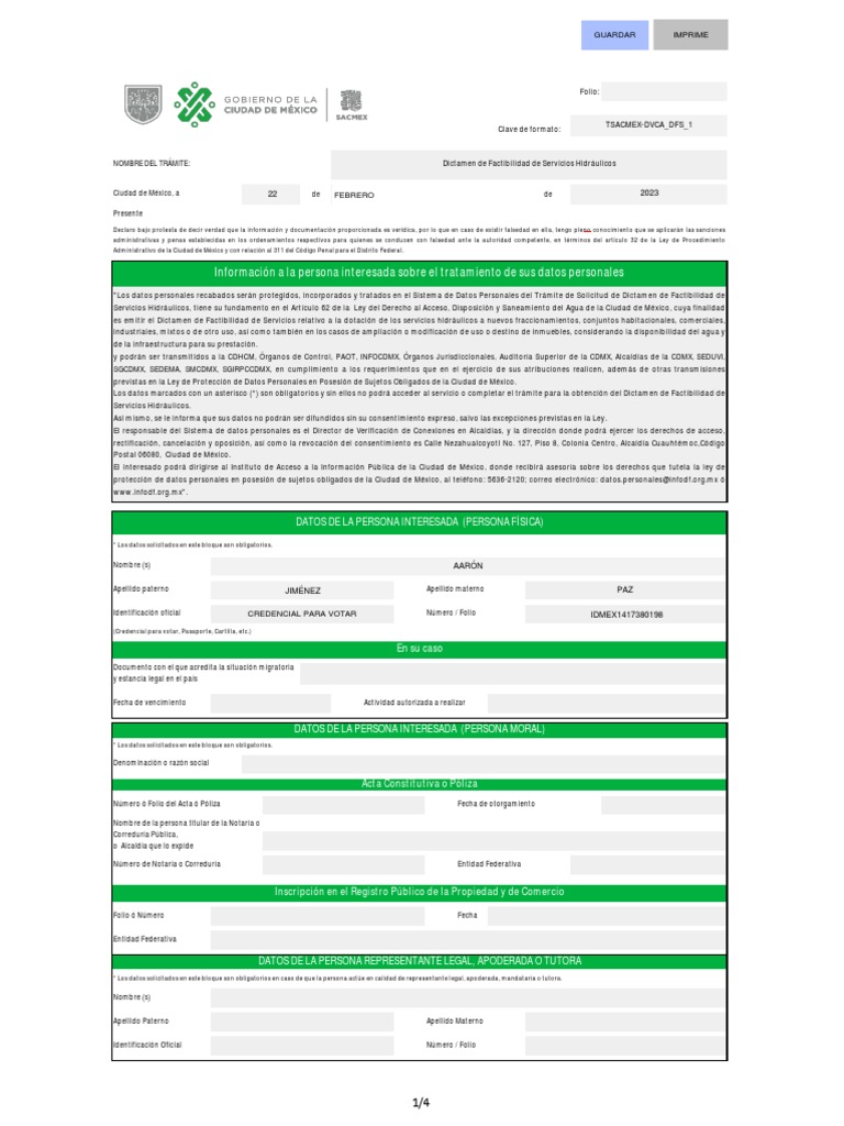 formatoTSACMEXDVCA DFS 1 Ene23 PDF Ciudad de México México