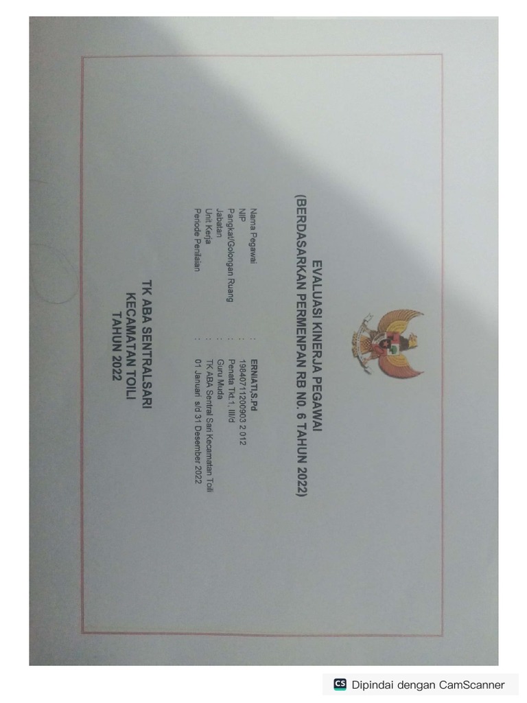 Contoh Surat Evaluasi Kinerja Pegawai | PDF